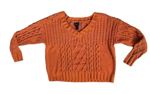 Buckle Daytrip Women's Cable Knit Sweater XS Oversized‎ Cropped Boxy Chunky Knit thumbnail 1