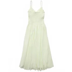 AE V-Neck Smocked Bodice Midi Dress American Eagle Lime NWT Small thumbnail 4
