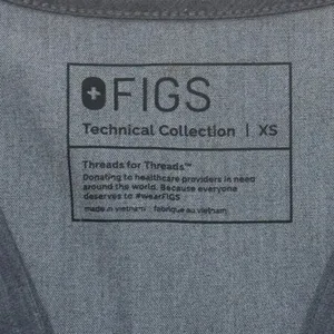 FIGS Technical Collection Casma Scrub Top V-Neck Short Sleeve Heathered Gray XS thumbnail 3