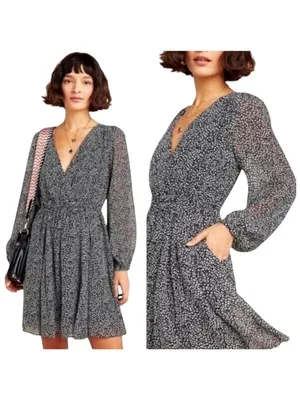 Maeve Anthropologie Black And White Leopard Print Carolyn Mini‎ Dress Size S thumbnail 2