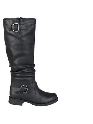 NWT Journee Collection Womens Stormy Boot Faux Leather Slouch Black 8M thumbnail 3