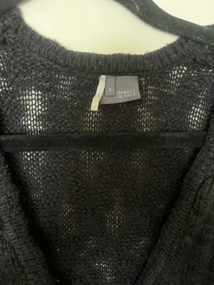 Sparkle & Fade Black knit button up cardigan thumbnail 4