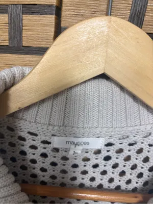 Maurices cream open knit button up cardigan size 1X thumbnail 4