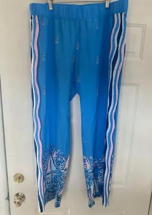 Lilly Pulitzer Bal Harbour Palazzo Wide Leg Pant A Lil Nauti Engineered Lunar Xl thumbnail 1