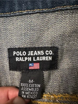 Polo Jeans Co. by Ralph Lauren Dark Blue Vintage Studded Denim Jacket - Size M thumbnail 11