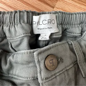 Pilcro Breaker Wide Leg Cotton Pants Olive Green Elastic Waist - Size Small thumbnail 6