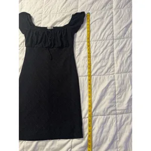 Black Eyelet Milkmaid Mini Dress Whimsygoth Coquette Dark Cottagecore Gothic Y2K thumbnail 3