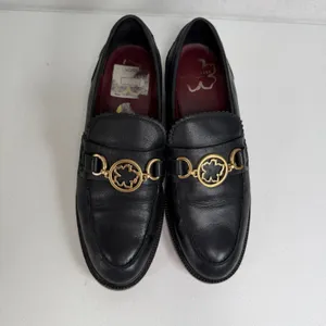 Ted Baker 39 US 8 Drayan Loafer Magnolia Accent Black Leather Gold Bit Shoes thumbnail 6