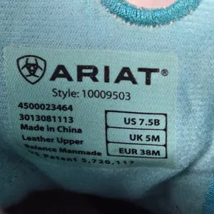 Ariat Fatbaby Camo Western Boots Brown Leather Teal Trim 10009503 Womens 7.5B thumbnail 9