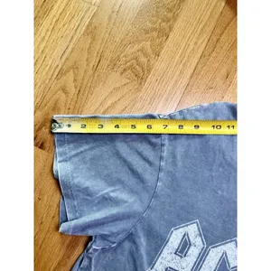 AC/DC Women's Short Sleeve Cropped T-shirt Grey Band Tee Fringe Size XL thumbnail 8
