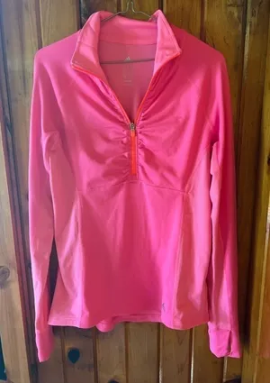 Adidas Climalite Pullover Athletic Top Running Training‎ Shirt Pink Medium thumbnail 1