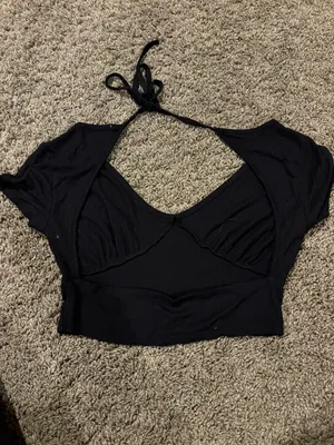 Backless Tie Top Black thumbnail 2