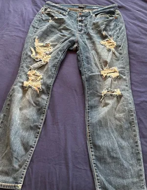Judy Blue Los Angeles Boyfriend Fit Distressed Ripped Jeans Medium Wash 18W thumbnail 1
