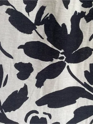 Perch black white floral print puff sleeve tiered flowy maxi dress summer 1X thumbnail 8