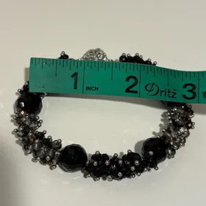 Black Crystal Beaded Magnetic Clasp Bracelet thumbnail 8
