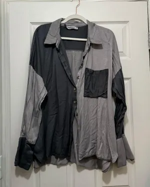 Free People NWOT  Silky Samantha Patchwork Button Down thumbnail 7