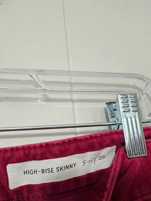 Pilcro and the Letterpress Anthropologie High Rise Skinny Corduroy Pants Magenta Size 26 thumbnail 4