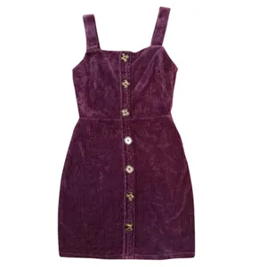 No Boundaries Juniors small 3-5 fall overalls dress Button Front Ribbed Jumper thumbnail 3