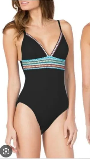 La Blanca Running Stitch One Piece Swimsuit, 8 thumbnail 1