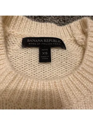 Banana Republic Cream Italian Yarn Knit Sweater XS thumbnail 3