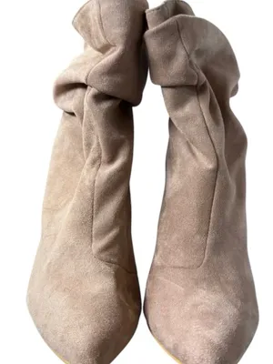 So Me Blush Suede Slouch Heeled Ankle Boot Size 7.5 Worn ONCE thumbnail 4
