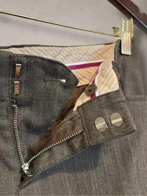 GAP Career Pinstripe Trousers Brown Curvy Fit Stretch Size 1 Regular thumbnail 6