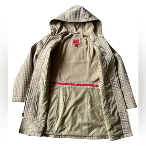 Esprit Women’s Quilted Hooded Coat Beige Long Jacket Size L Warm Outerwear thumbnail 4