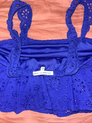 Blue Floral Skirt and top set thumbnail 3