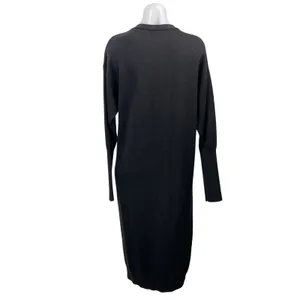 Aritzia Wilfred Utopia 100% Merino Wool Black Long Sleeves Sweater Dress Size XS thumbnail 3