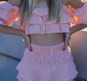 Boutique Orange Gingham Set Size XS thumbnail 1