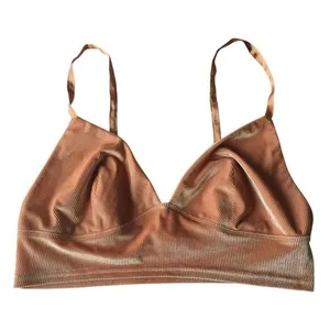 Victoria's‎ Secret Peach Ribbed Velvet Bralette XL thumbnail 1