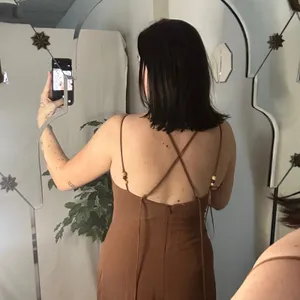 Zara Cut Out Strappy Maxi Dress Brown Size Large thumbnail 6