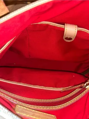 Dooney & Bourke Turquoise and White Chevron Satchel with Tan Trim thumbnail 4
