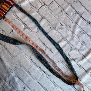 Boho Beaded Fringe Multicolored Embroidered Floral Fabric Crossbody Bag Purse thumbnail 9