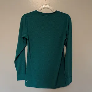 Zyia Teal Chill Long Sleeve Perforated Striped Tee Shirt Long Sleeve Medium thumbnail 2