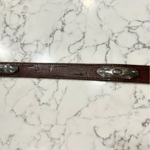 Brighton Brown Leather w/ Silver Detail Size Large‎ Woman’s Belt thumbnail 3