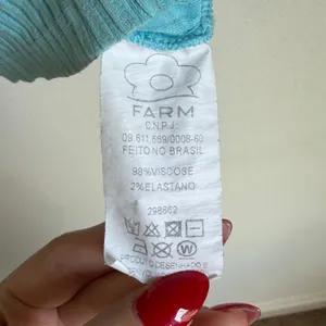 Farm Rio Teal Ribbed Crop Top thumbnail 3