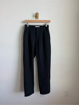 Abercrombie & Fitch High Rise Straight Leg Trousers Black Pull-On Dress Pants XS thumbnail 3