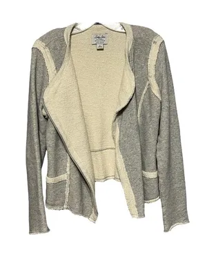 The Great Lucky Brand Lucky Lotus Softest Knit Asymmetric Full Zip Moto Sweater L thumbnail 2