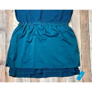 Cupshe Blue Crinkle Dolman Drawstring‎ Dress Cover Up LARGE Travel Casual NWT thumbnail 10