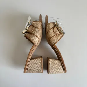 A New Day Kathleen Raffia Glam Buckle Block Heel Slide Sandals Womens Size 6 NEW thumbnail 6