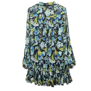 Cinq À Sept Lyra Obsidian Tossed Floral Mini Dress Ruffle Tiered Size 8 thumbnail 10