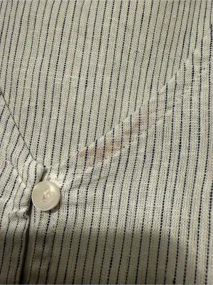 Calligraphie Striped Linen Tunic in White & Blue Size XL NWT thumbnail 5