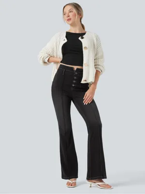 Halara Flex™ Mid Rise Tummy Control Casual Flare Jeans with Pockets thumbnail 7
