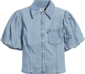Levi's Blue Puff Sleeve Denim Button-Down Shirt thumbnail 1