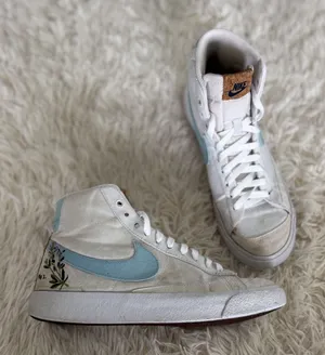 Nike Blazer Mid 77 SE Indigo White‎ Blue Botanical Cork High Top Sneakers 6.5 thumbnail 1
