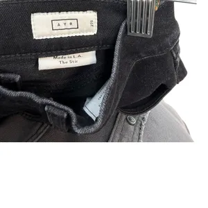 AYR The Stir Jeans Black High Rise Straight Crop Stretch‎ Denim 27S thumbnail 12