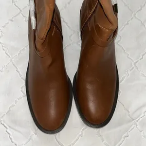 Linea Paolo Kamile Knee High Almond Toe Leather Tan Riding Boots(Size 9M) thumbnail 8