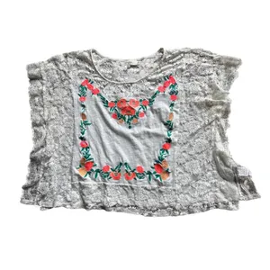Umgee Women's Loose Fitting Short Floral White Top thumbnail 2