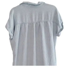 Thread & Supply size M pinstriped Tencel Lyocell button front pockets dress tuni thumbnail 4